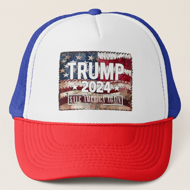 Gorra De Camionero ¡Trump! Salven a Estados Unidos de nuevo. (Anverso)