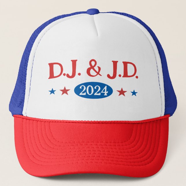 Gorra De Camionero Trump Vance DJ JD 2024 (Anverso)