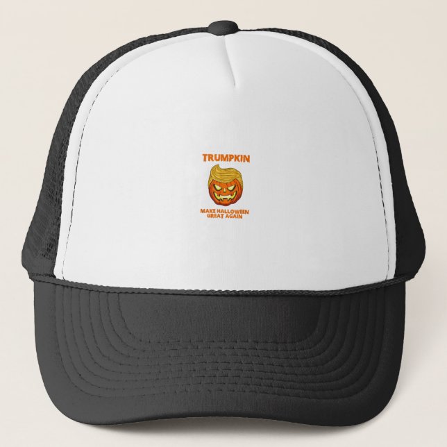 Gorra De Camionero Trumpkin Usa vuelve a hacer que Halloween sea geni (Anverso)