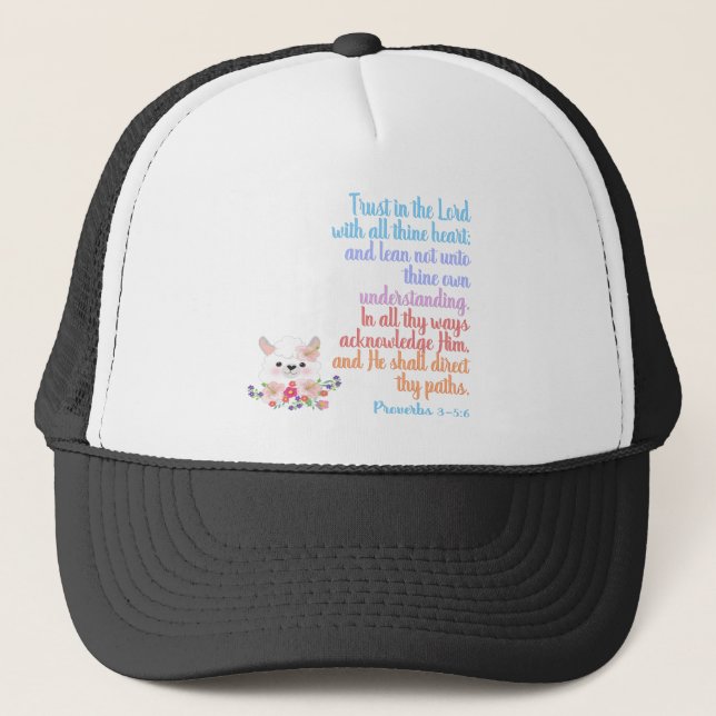 Gorra De Camionero Trust in the Lord Bible Verse (Anverso)
