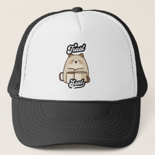 Gorra De Camionero Trust Soul – Gato Kawaii y Tazas Zen
