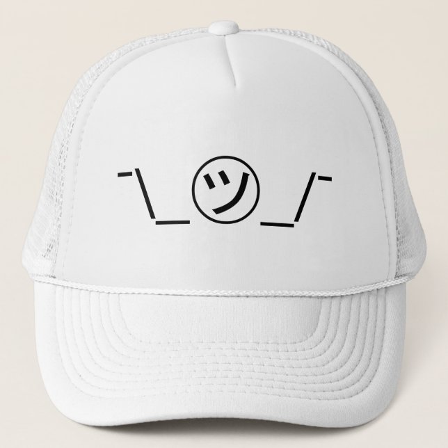 Gorra De Camionero Tsu Kana Shrug Emoticon ¯\_ ㋡_/ Ø Kaomoji japonés (Anverso)