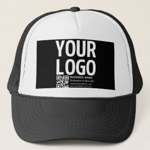 Gorra De Camionero Tu logotipo con código QR editable y texto 