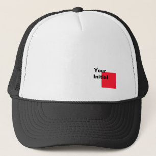 Gorra De Camionero Tu Monograma Inicial Negro + Blanco  