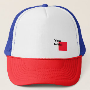Gorra De Camionero Tu Monograma Inicial Rojo Blanco Azul