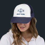 Gorra De Camionero Tu nombre de barco Navy Anchor de caballete blanco<br><div class="desc">Su nombre de barco Navy Gorra de Anclaje de caballete blanco</div>