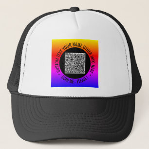 Gorra De Camionero Tu Personalizado de código QR Texto Camión de Cami