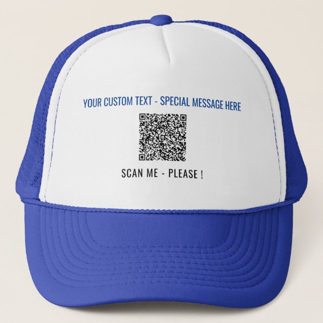 Gorra De Camionero Tu Personalizado de código QR Trucker de texto Hat (Anverso)