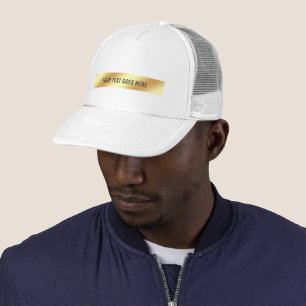 Gorra De Camionero Tu Personalizado Texto Elegante Plantilla Oro Y Bl