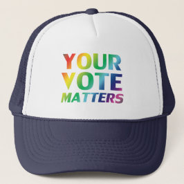 Gorra De Camionero "tu voto importa" colores del arcoiris del orgullo