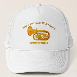 Gorra De Camionero Tuba Player High School Band Gold Personalizado