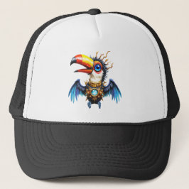 Gorra De Camionero Tucán steampunk iluminado por la luna.
