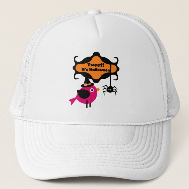 Gorra De Camionero Tuitear camisetas y regalos de Halloween (Anverso)