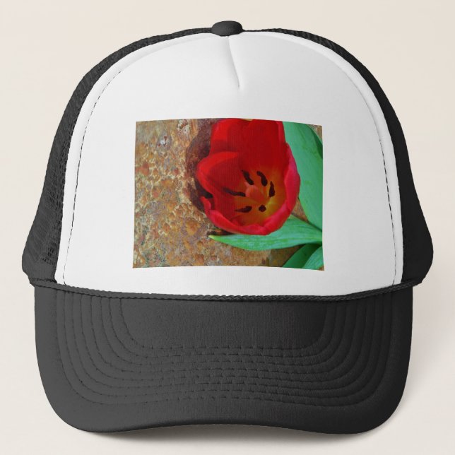 Gorra De Camionero Tulipán rojo y amarillo primavera (Anverso)