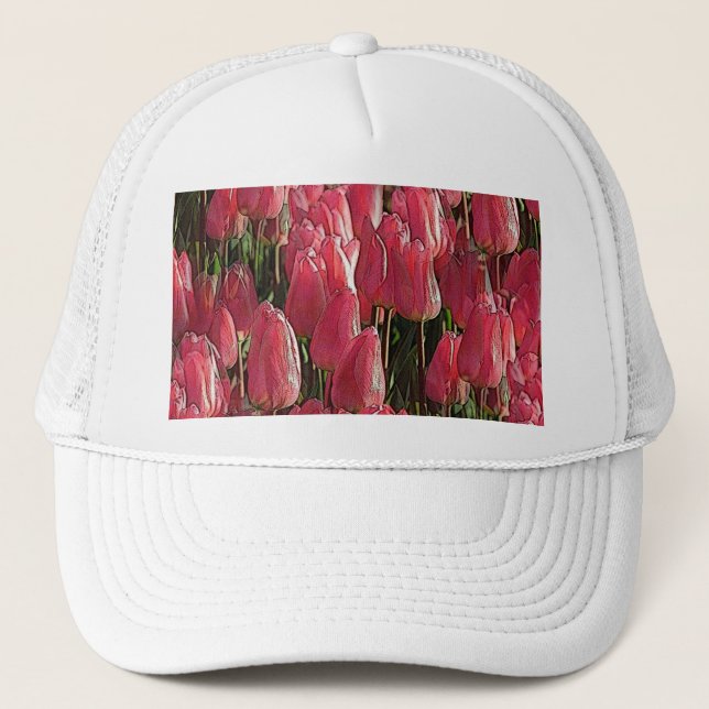 Gorra De Camionero Tulipanes rosados de bonito (Anverso)