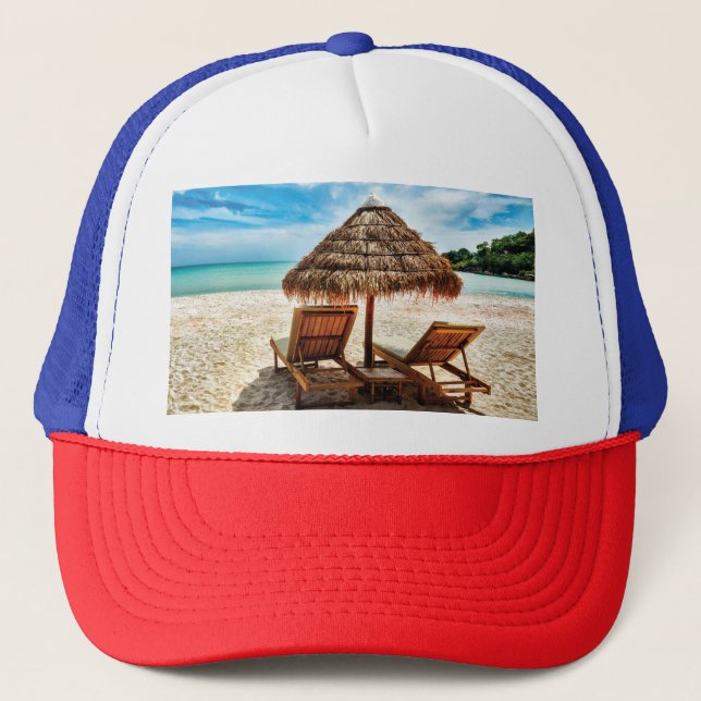 Gorra De Camionero Tumbonas en la playa (Anverso)