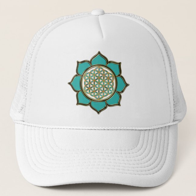 Gorra De Camionero Türkis del DES Lebens Lotus de Blume (Anverso)