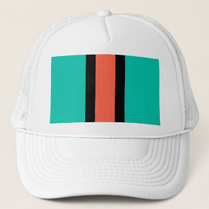Gorra De Camionero Turquesa, Naranja y negro