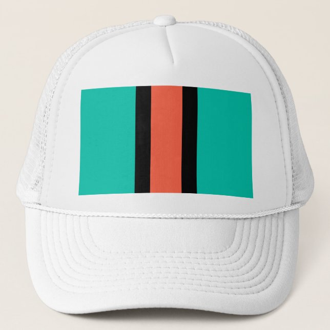 Gorra De Camionero Turquesa, Naranja y negro (Anverso)