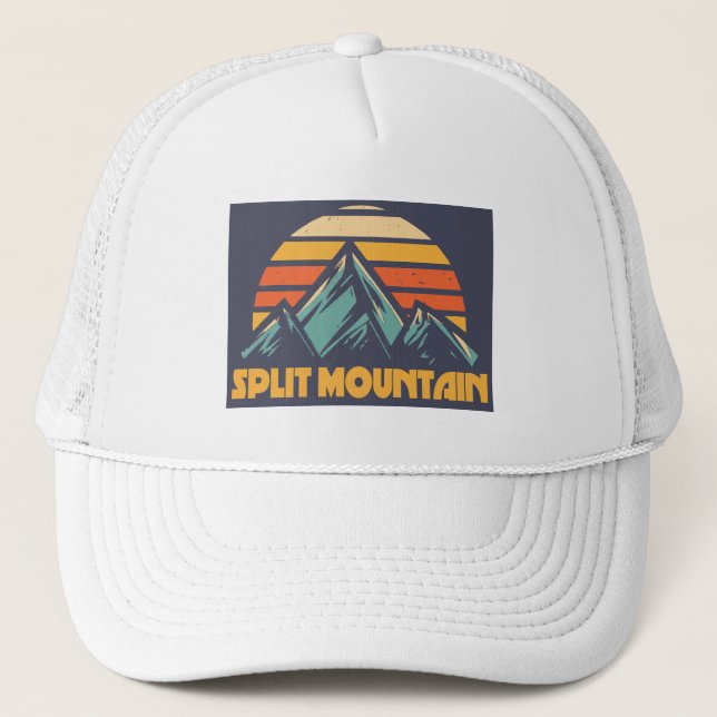 Gorra De Camionero Turquesa retro de montaña de Split (Anverso)