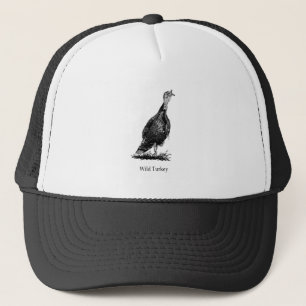 Gorra De Camionero Turquía salvaje (línea arte)