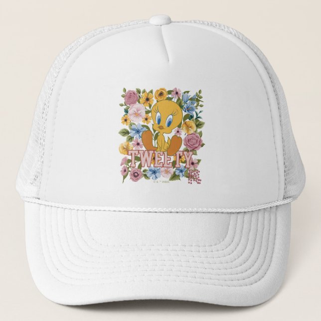 Gorra De Camionero TWEETY™ Floral Embroidery Graphic (Anverso)