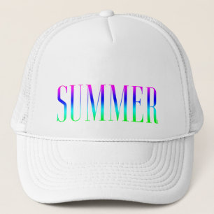 Gorra De Camionero Typografía Azul rosa Turquesa Arcoiris Textos de v