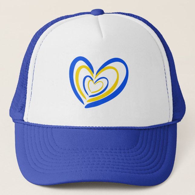Gorra De Camionero Ucrania azul y amarilla inspiran paz no guerra (Anverso)