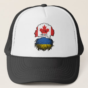 Gorra De Camionero Ucrania Bandera de raíces de árbol canadiense cana