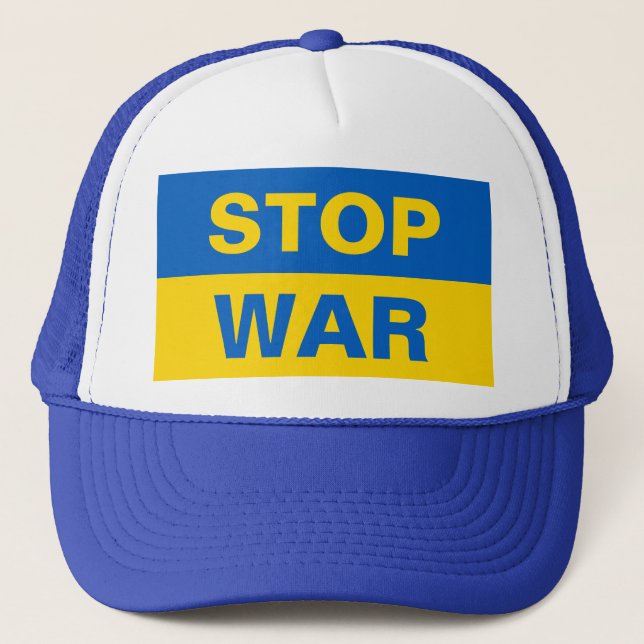 Gorra De Camionero Ucrania: Detener la guerra (Anverso)