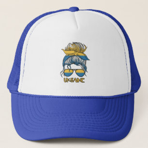 Gorra De Camionero Ucrania mujer azul y amarillo