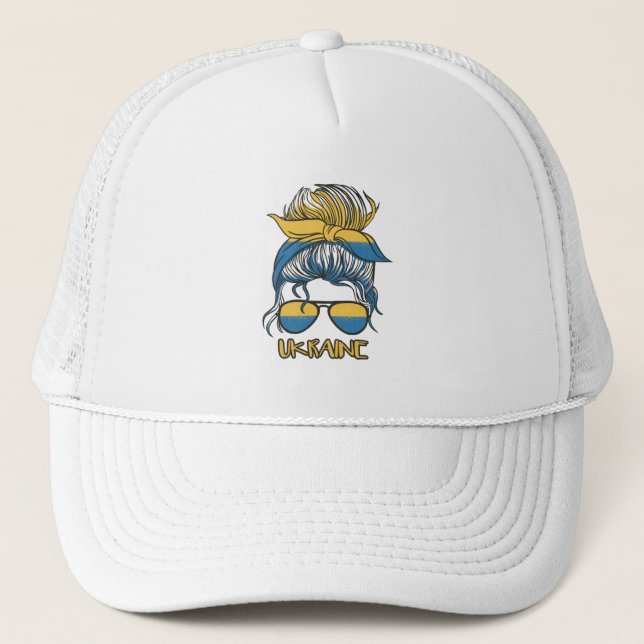 Gorra De Camionero Ucrania mujer azul y amarillo (Anverso)