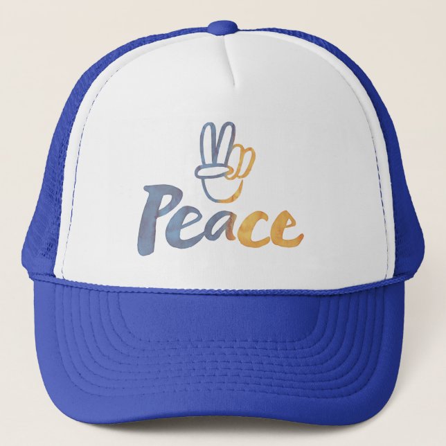 Gorra De Camionero Ucraniano - Símbolo de PAZ V-Rótulo Ucrania contra (Anverso)