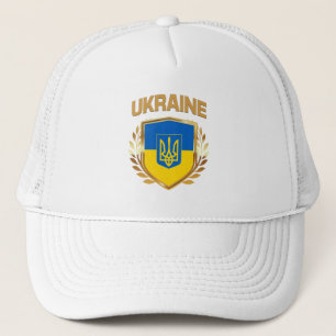 Gorra De Camionero Ukraine Flag Shield & Emblem
