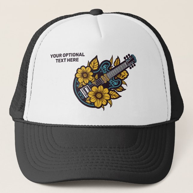 Gorra De Camionero Ukulele de texto personalizado (Anverso)