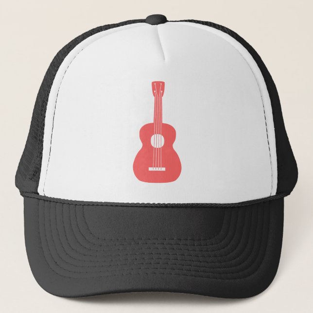 Gorra De Camionero Ukulele - Rosa tropical (Anverso)