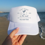 Gorra De Camionero Última Tostada En La Fiesta De Bachelorette De Coa<br><div class="desc">Celebra con estilo el sombrero de camionero de la fiesta de la última tostada en la playa de Costa. Este moderno sombrero presenta un vibrante diseño de temática playera y un eslogan lúdico, perfecto para fiestas de soltera en la playa. Con una malla clásica trasera y cierre ajustable, se asegura...</div>