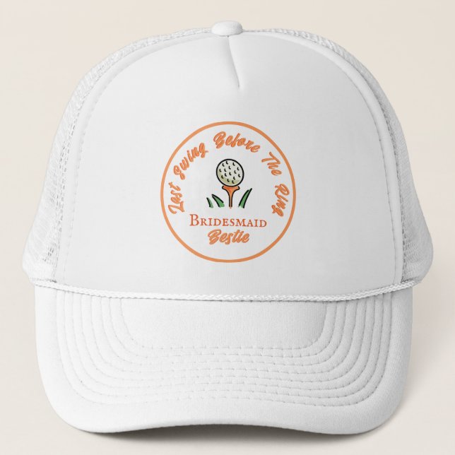 Gorra De Camionero Último swing antes del ring golf melocotón naranja (Anverso)