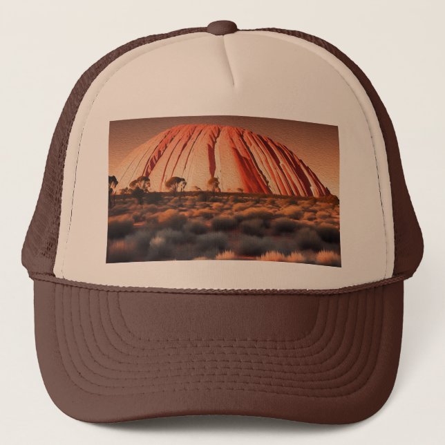 Gorra De Camionero Uluru "Ayers Rock" Australia Petróleo pintura, (Anverso)