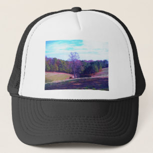 Gorra De Camionero Un caballo lejano en un campo morado