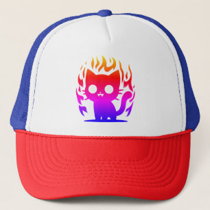 Gorra De Camionero un colorido meme de un gato de silueta