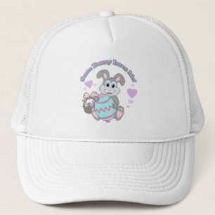 Gorra De Camionero ¡Un conejo me ama! Conejo de Pascua