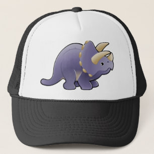 Gorra De Camionero Un dinosaurio amistoso lindo del triceratops