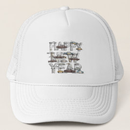 Gorra De Camionero un diseño inteligente y feliz año nuevo para amant