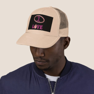 Gorra De Camionero Un diseño rosa y negro amoroso