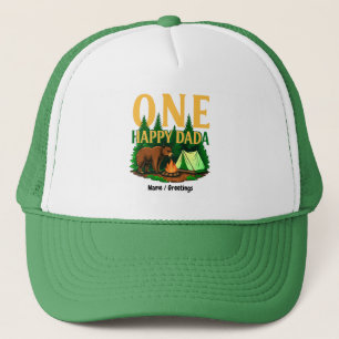 Gorra De Camionero Un feliz Dada Primer Oso de Cumpleaños Camping Fun