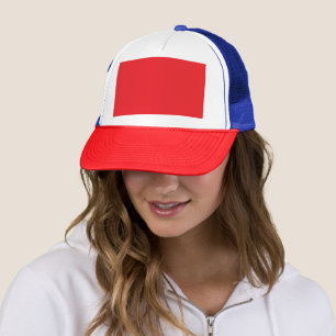Gorra De Camionero un fondo rojo con un borde blanco