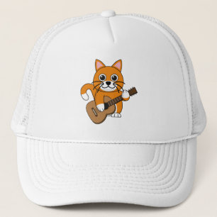 Gorra De Camionero Un gato blanco Naranja lindo tocando Personalizado