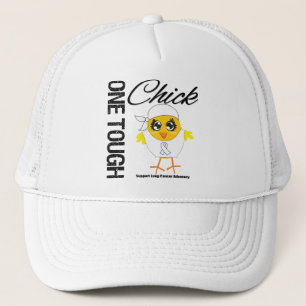 Gorra De Camionero Un guerrero duro del cáncer de pulmón del pollue