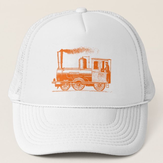 Gorra De Camionero Un hombre y su tren - Naranja (Anverso)